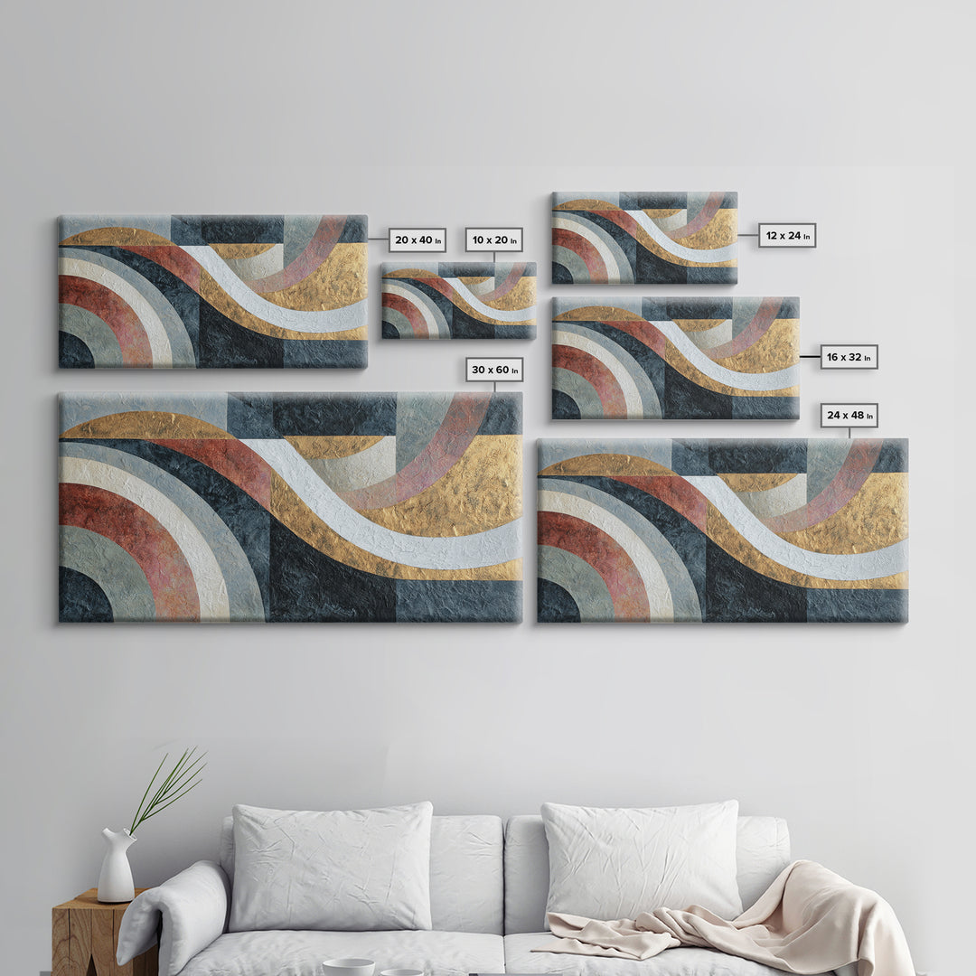 Textured Plaster Abstract Framed Canvas Print, Above Sofa Art, Above Bed Decor, Living Room Decor, Abstract Art, Statement, ASA-2x1-79