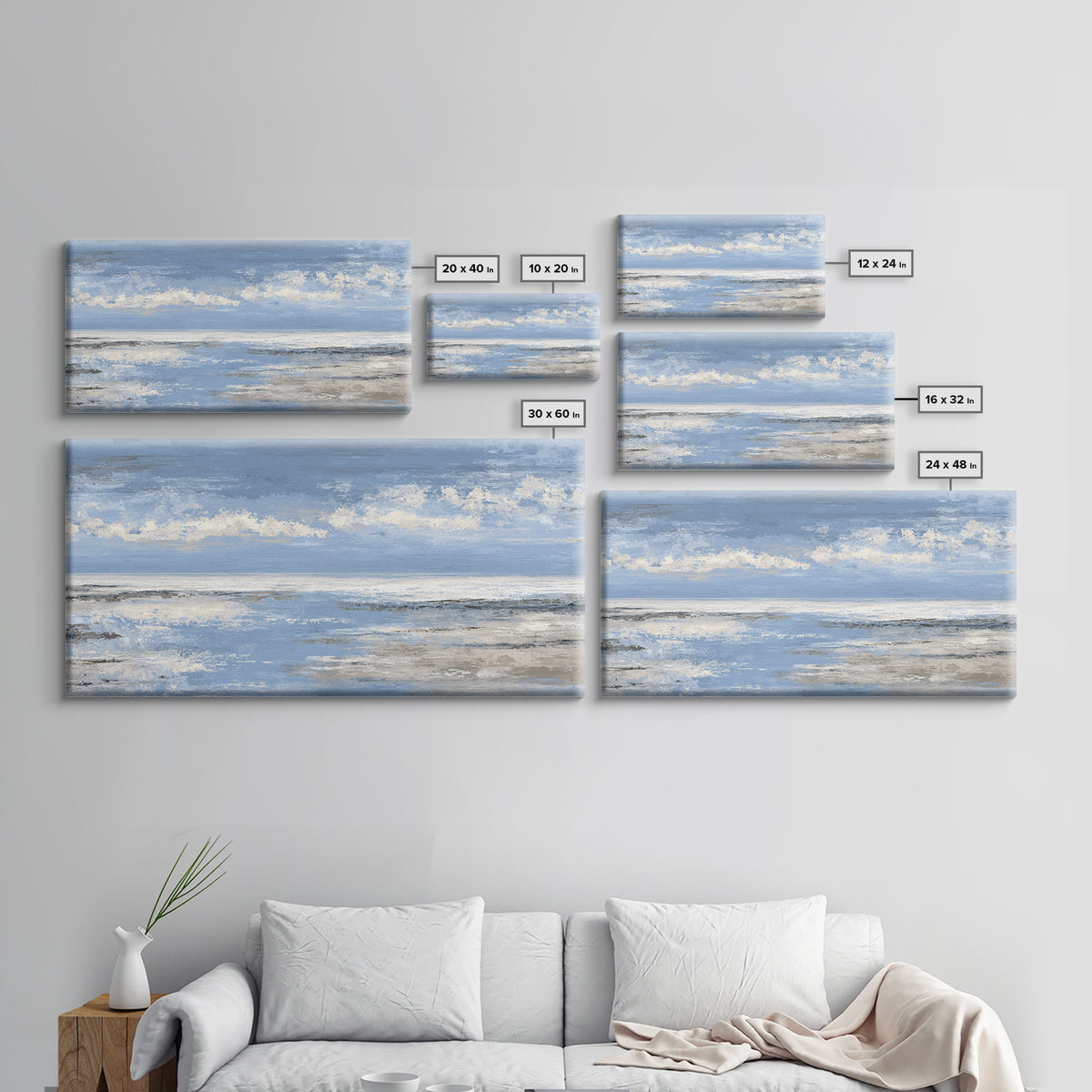 Panoramic Coastal Shoreline from an Aerial View Canvas Print, Above Sofa Art, Coastal Decor, Living Room Decor, Statement, ASA-2x1-95