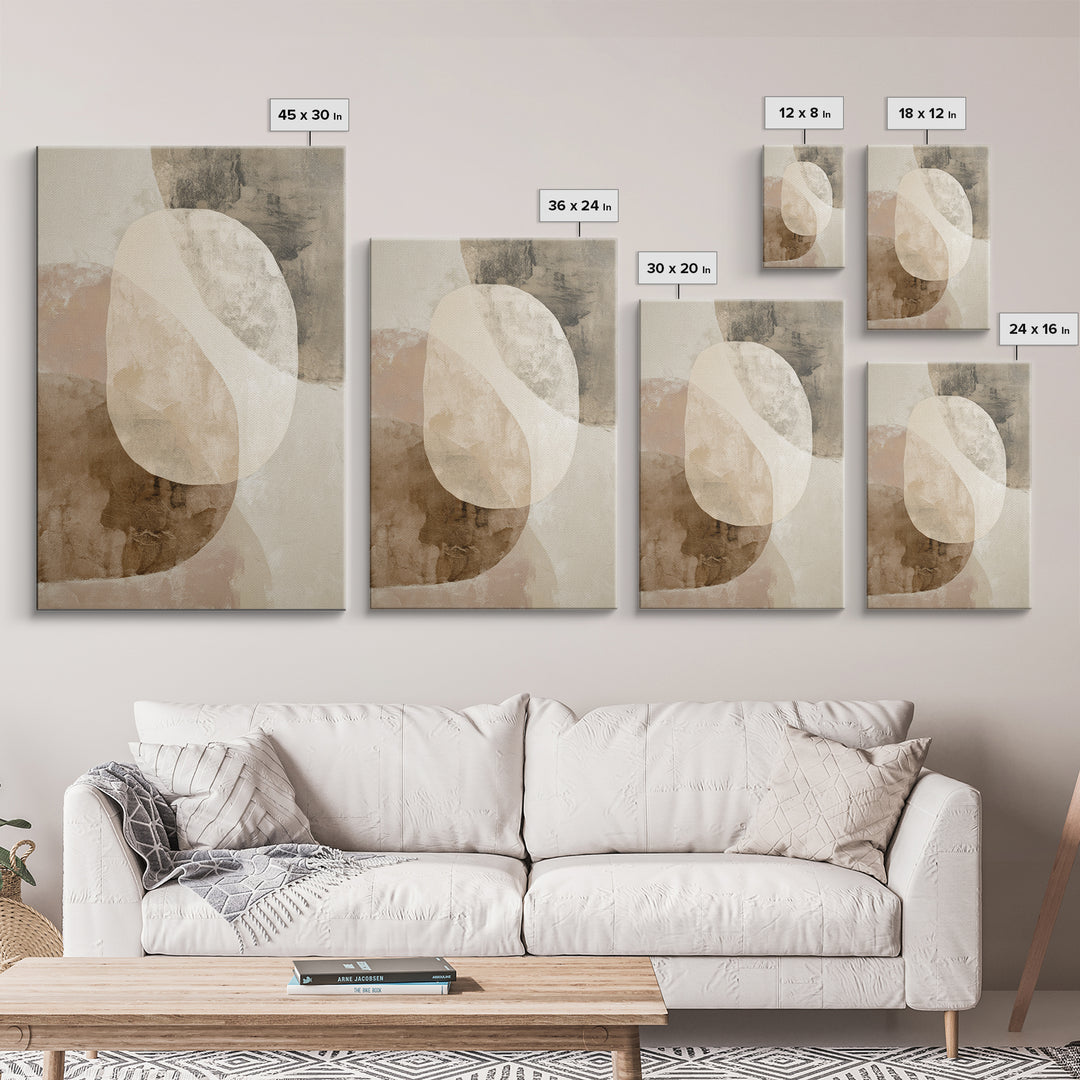 Large Modern Organic Shapes Canvas Print, Above Sofa Art, Neutral Decor, Living Room Decor, Abstract Art, Statement, Wall Art, ASA-2x3-10