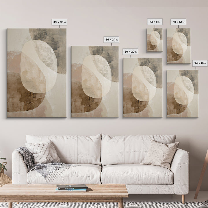 Large Modern Organic Shapes Canvas Print, Above Sofa Art, Neutral Decor, Living Room Decor, Abstract Art, Statement, Wall Art, ASA-2x3-10