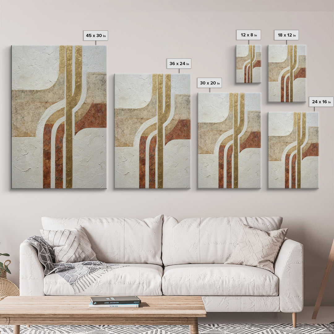 Textured Plaster Abstract Framed Canvas Print, Above Sofa Art, Set of 3 Prints, Living Room Decor, Abstract Art, Statement, ASA-2x3-19