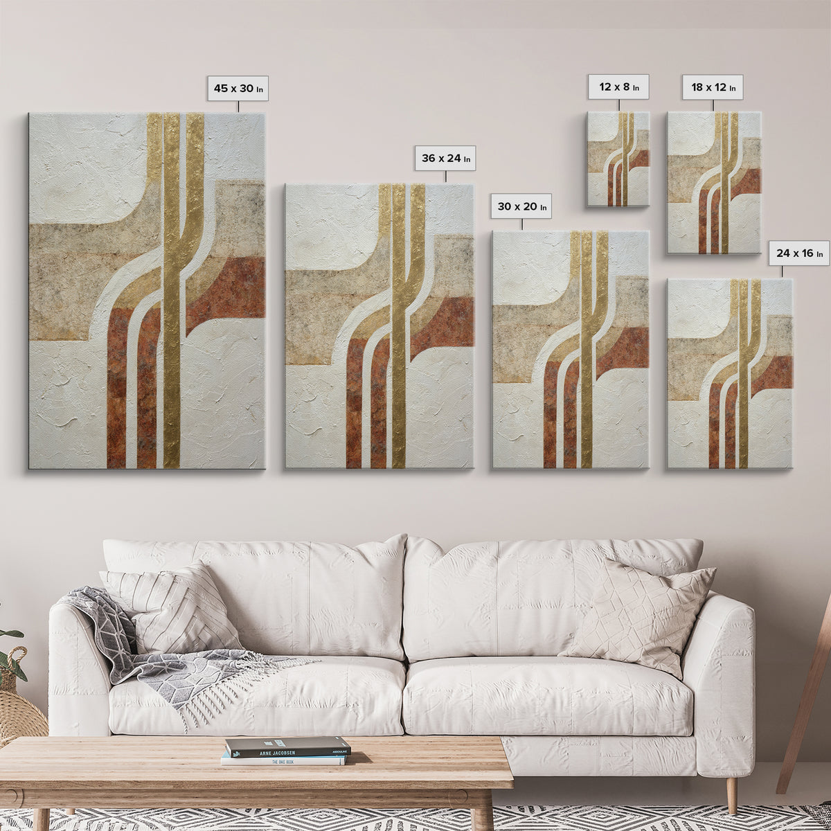 Textured Plaster Abstract Framed Canvas Print, Above Sofa Art, Set of 3 Prints, Living Room Decor, Abstract Art, Statement, ASA-2x3-19