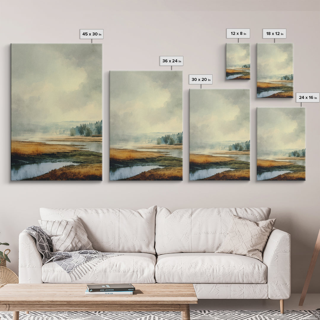 Gallery Style Landscape with Expansive Negative Space Canvas Print, Above Sofa Art, Canvas Print, Living Room Decor, Statement, ASA-2x3-32