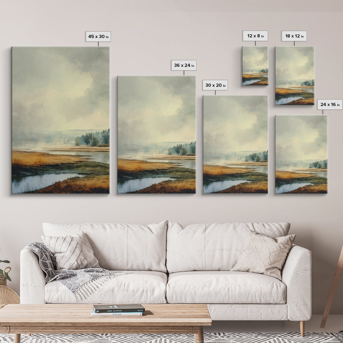 Gallery Style Landscape with Expansive Negative Space Canvas Print, Above Sofa Art, Canvas Print, Living Room Decor, Statement, ASA-2x3-32