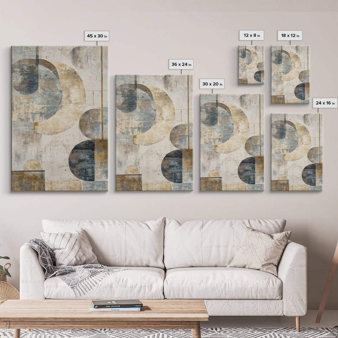 Large Modern Organic Shapes Framed Canvas Print, Above Sofa Art, Luxury Decor, Living Room Decor, Abstract Art, Statement, ASA-2x3-34