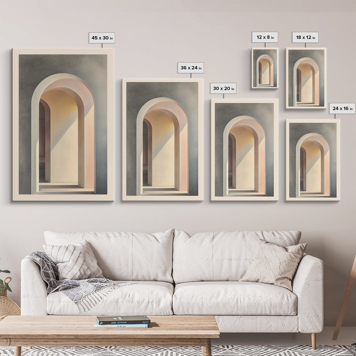 Architectural Arch Study Framed Canvas Print, Above Sofa Art, Textured Painting, Living Room Decor, Abstract Art, Statement, ASA-2x3-41
