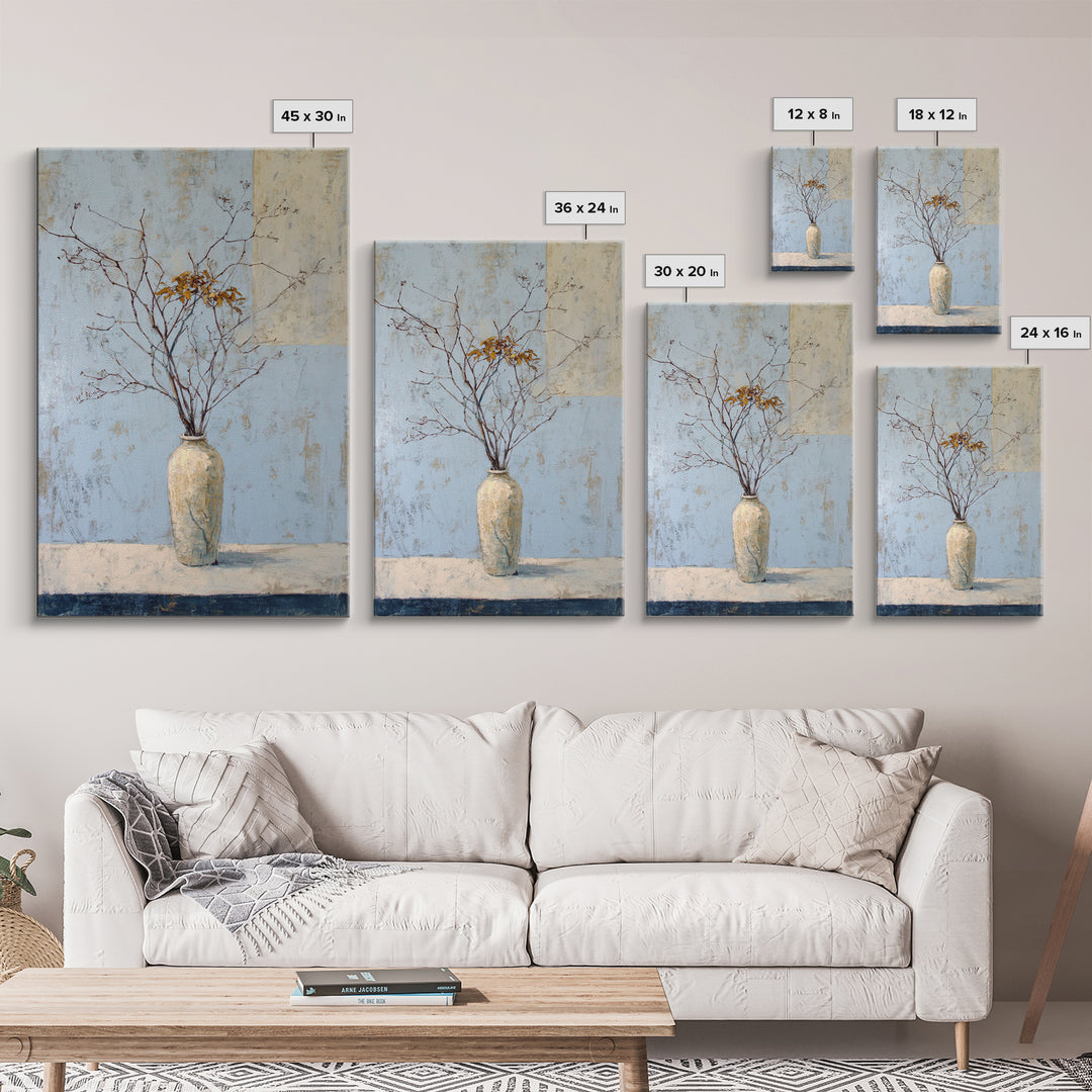 Large Neutral Still Life Framed Canvas Print, Above Sofa Art, Statement Artwork, Living Room Decor, Fine Art, Statement, ASA-2x3-46