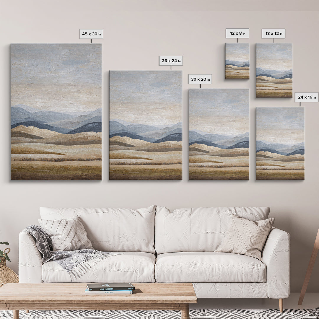 Sunlit Rolling Hills Canvas Print, Above Sofa Art, Minimalist Decor, Living Room Decor, Fine Art, Statement, Frame Tv Art, ASA-2x3-49