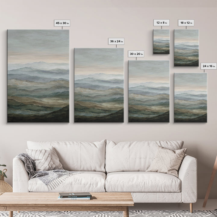 Oversized Abstract Landscape Canvas Print, Above Sofa Art, Canvas Wall Art, Living Room Decor, Statement, Living Room Wall Art, ASA-2x3-57