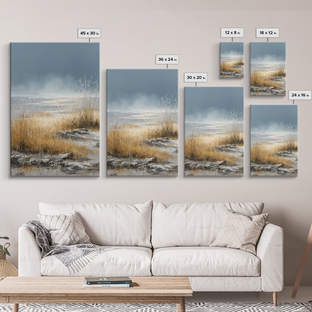 Modern Scandinavian Forest Canvas Print, Above Sofa Art, Living Room Decor, Oil Painting, Statement, Textured Wall Art, ASA-2x3-71