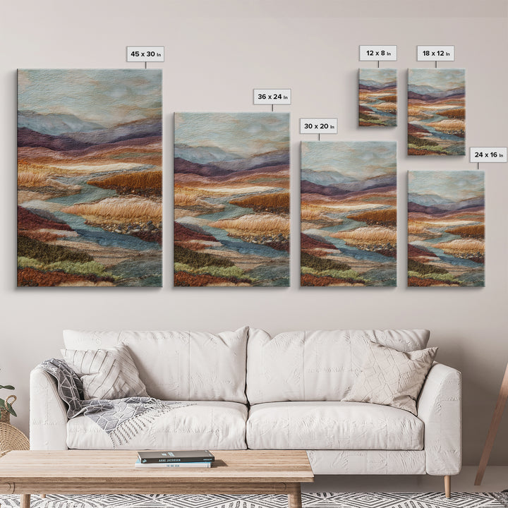 Abstract River Bends Canvas Print, Above Sofa Art, Statement Artwork, Living Room Decor, Abstract Art, Statement, ASA-2x3-79