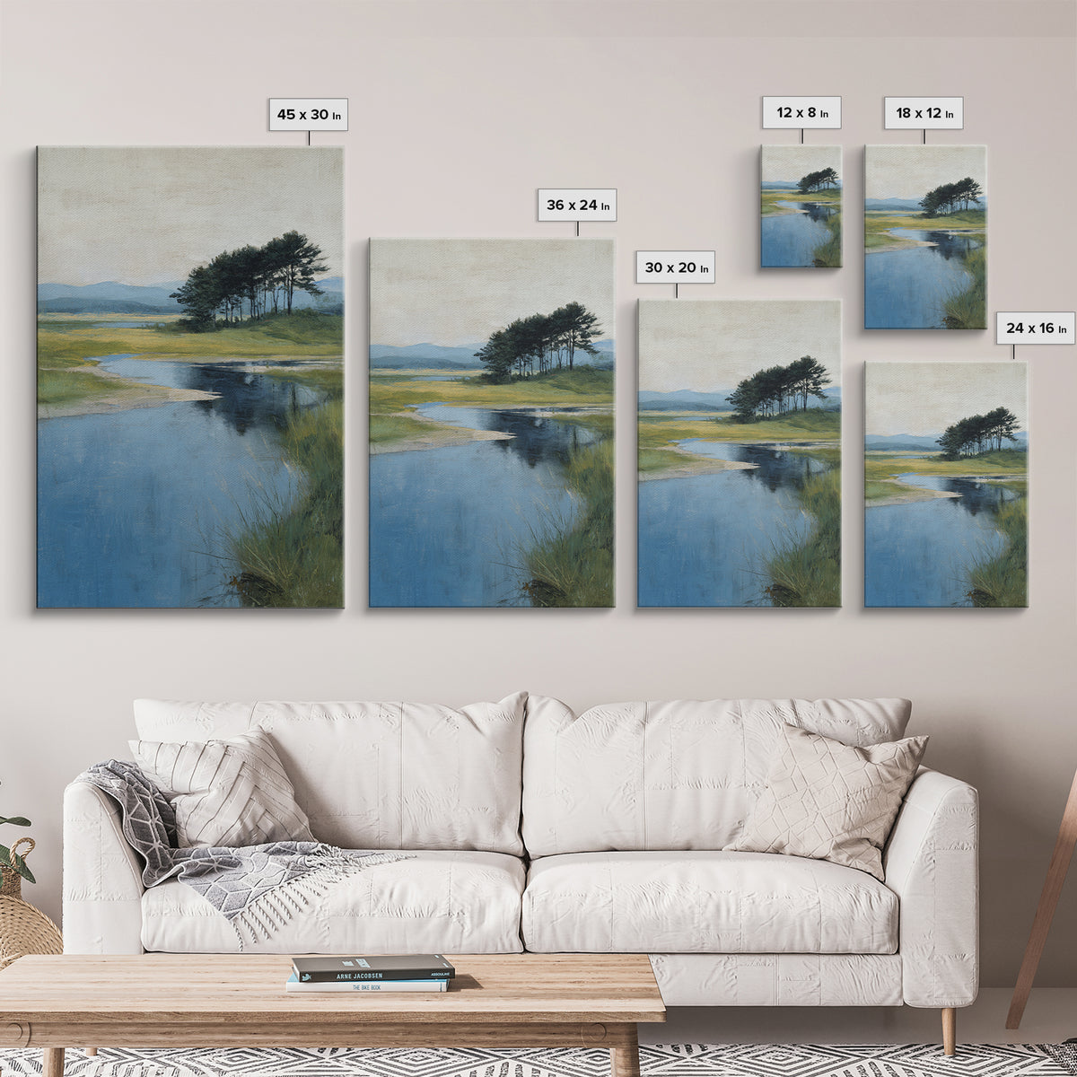 Gallery Style Landscape with Expansive Negative Space Canvas Print, Above Sofa Art, Fine Art Print, Living Room Decor, ASA-2x3-80