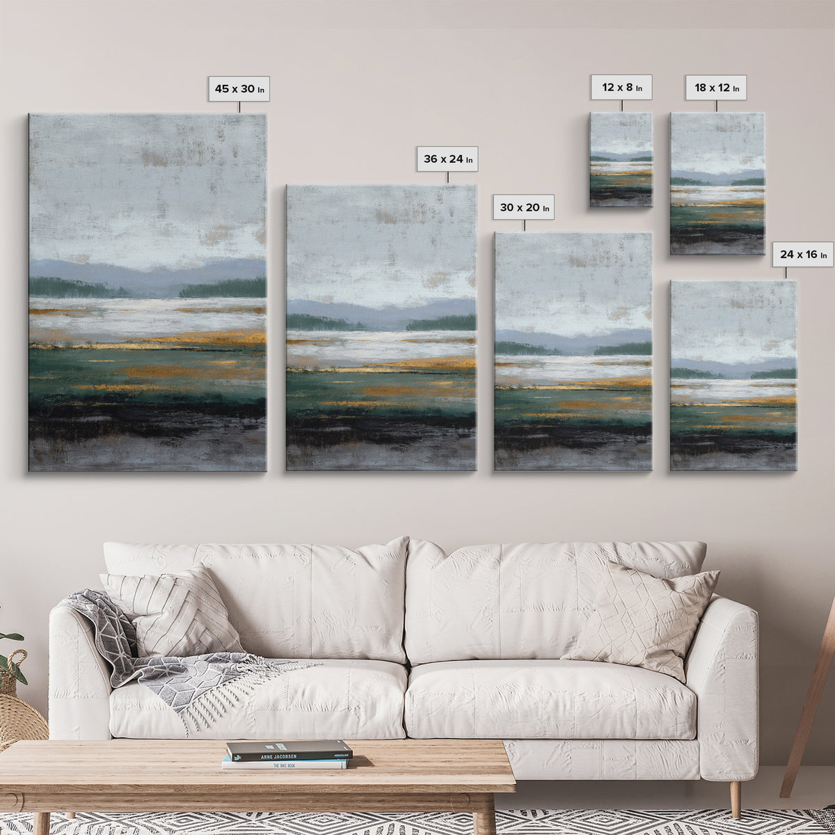 Oversized Abstract Landscape Canvas Print, Above Sofa Art, Art Print, Living Room Decor, Fine Art, Statement, Textured Wall Art, ASA-2x3-9