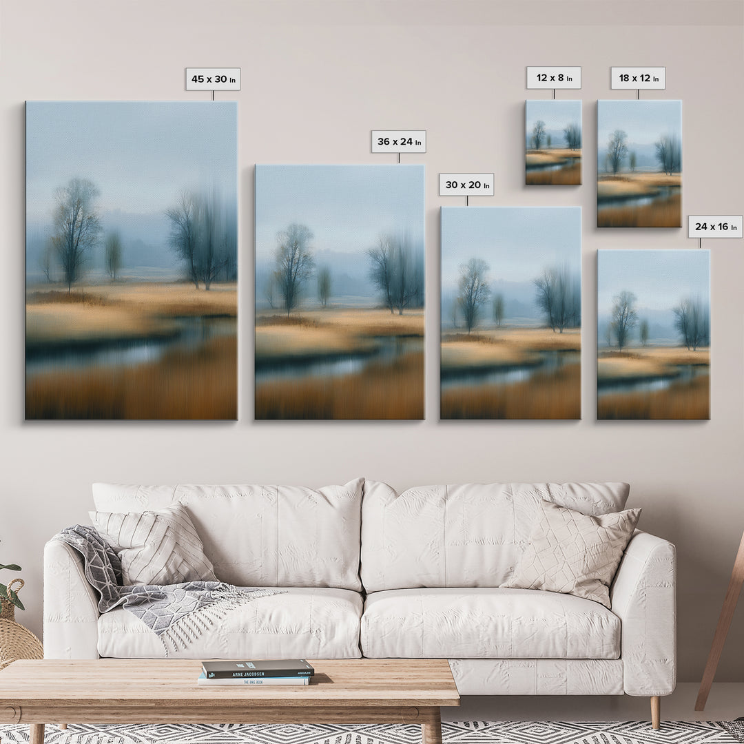 Modern Scandinavian Forest Canvas Print, Above Sofa Art, Canvas Wall Art, Living Room Decor, Statement, Living Room Wall Art, ASA-2x3-95