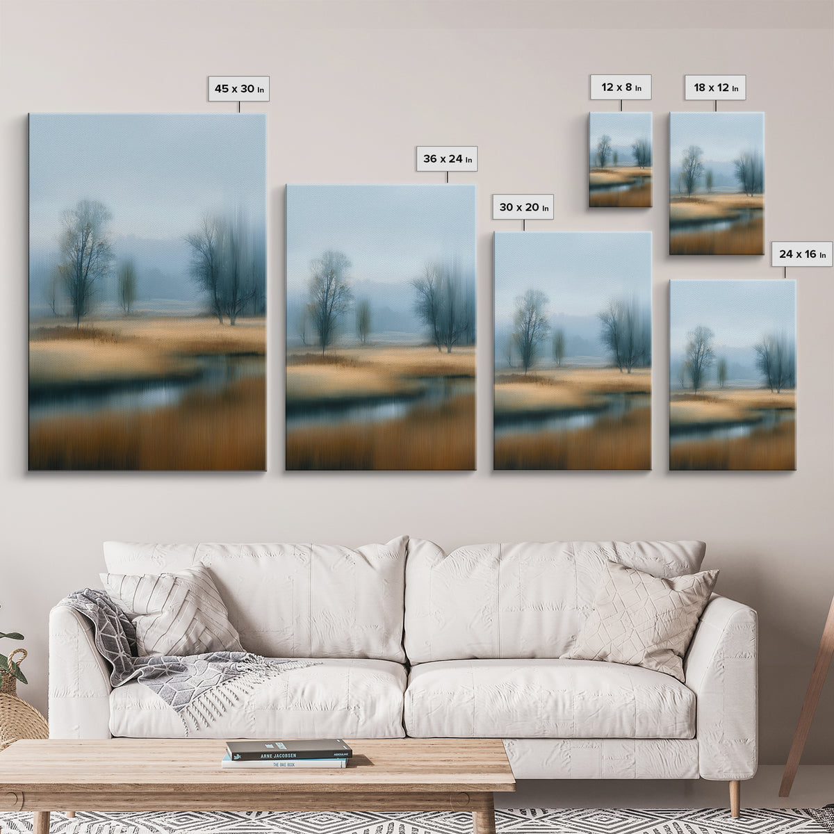 Modern Scandinavian Forest Canvas Print, Above Sofa Art, Canvas Wall Art, Living Room Decor, Statement, Living Room Wall Art, ASA-2x3-95