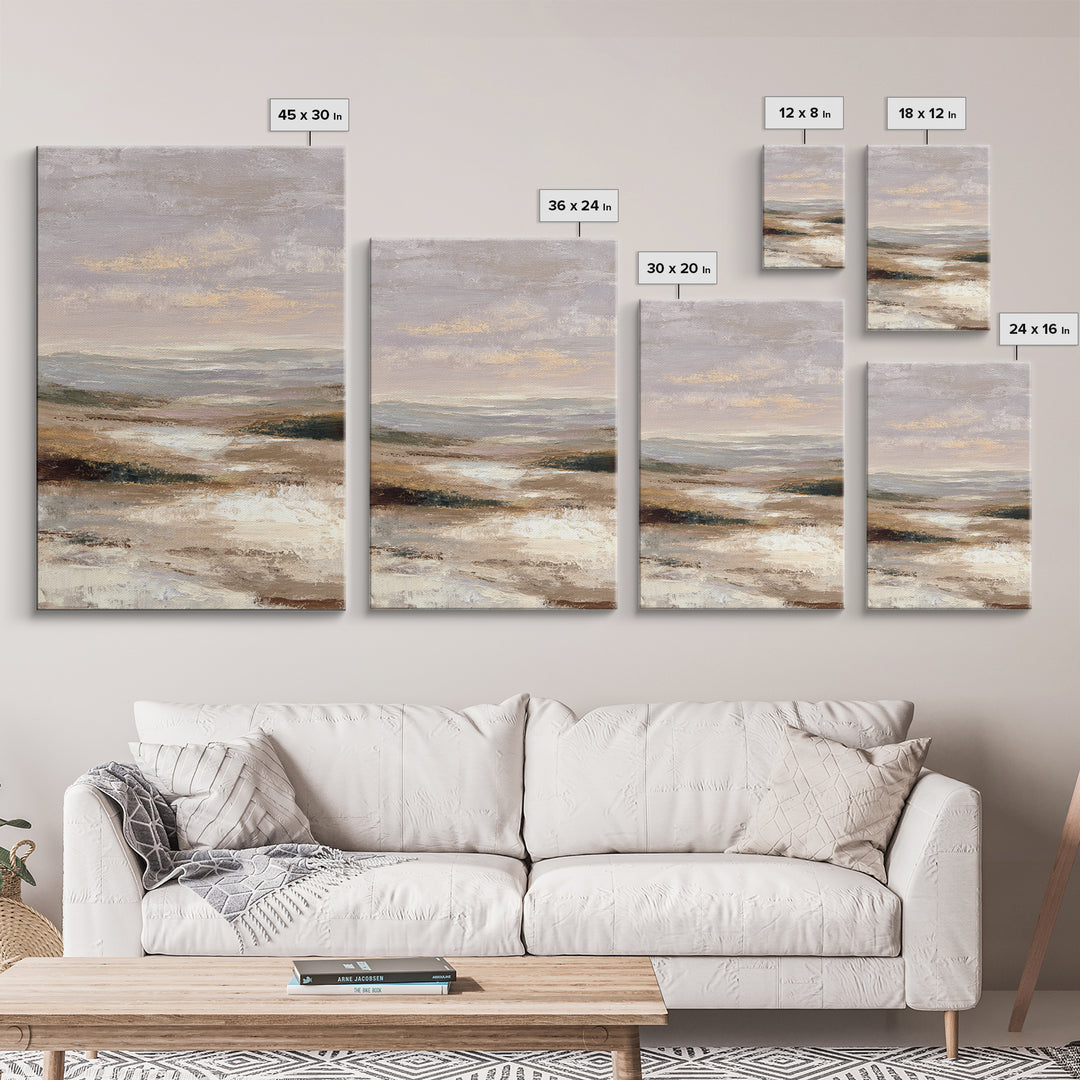 Sunlit Rolling Hills Framed Canvas Print, Above Sofa Art, Large Wall Art, Living Room Decor, Statement 497, Set of Wall Art, ASA-2x3-97