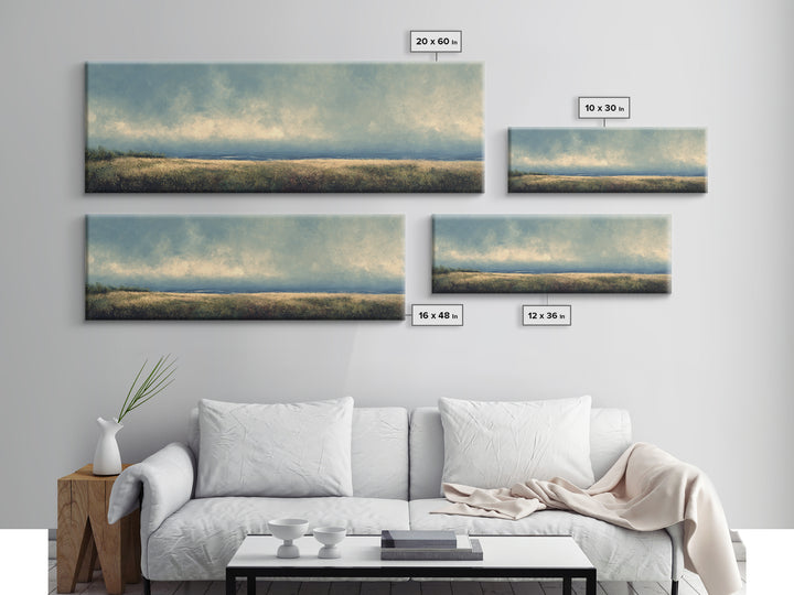 Gallery Style Landscape with Expansive Negative Space Canvas Print, Above Sofa Art, Living Room Wall Art, Living Room Decor, ASA-3x1-16