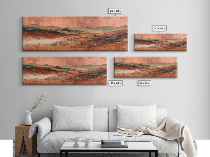 Abstract Canyon Landscape Framed Canvas Print, Above Sofa Art, Neutral Decor, Living Room Decor, Fine Art, Statement, ASA-3x1-23