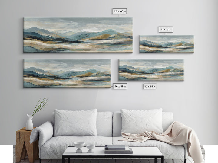 Sunlit Rolling Hills Canvas Print, Above Sofa Art, Living Room Decor, Fine Art, Statement 233, Set of Prints, Above Bed Decor, ASA-3x1-33