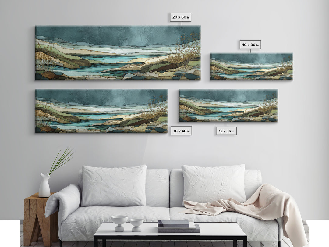 Abstract River Bends Canvas Print, Above Sofa Art, Gallery Decor, Living Room Decor, Fine Art, Statement, Minimalist Decor, ASA-3x1-39