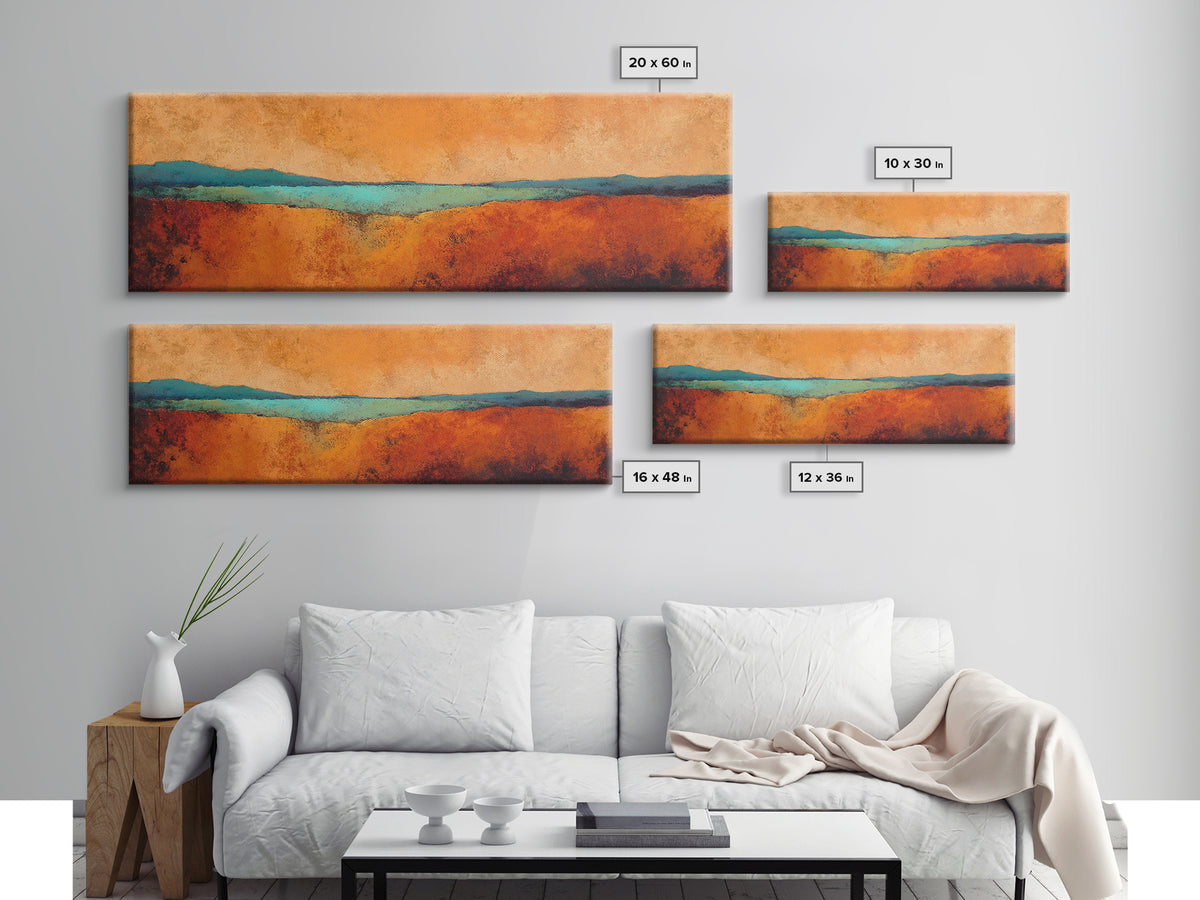 Abstract Canyon Landscape Framed Canvas Print, Above Sofa Art, Contemporary Art, Living Room Decor, Fine Art, Statement, ASA-3x1-47