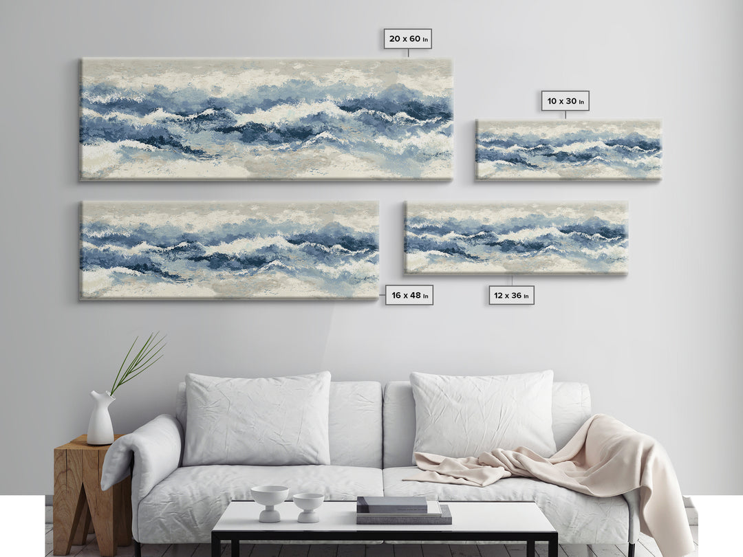 Panoramic Coastal Shoreline from an Aerial View Canvas Print, Above Sofa Art, Large Wall Art, Living Room Decor, Statement, ASA-3x1-67