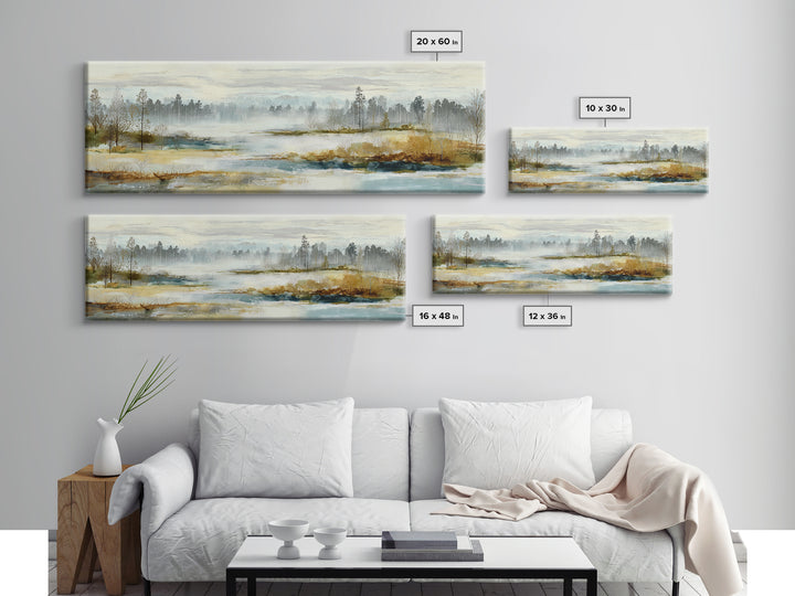 Modern Scandinavian Forest Framed Canvas Print, Above Sofa Art, Textured Wall Art, Living Room Decor, Fine Art, Statement, ASA-3x1-79