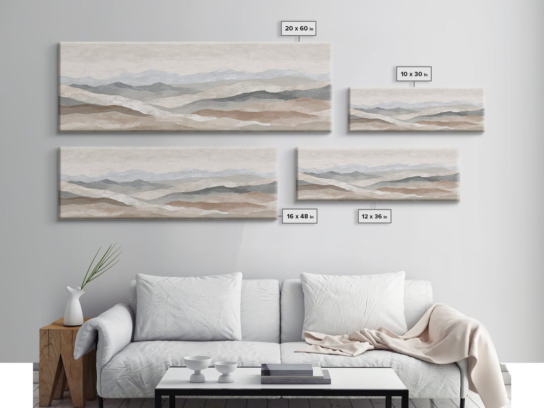 Sunlit Rolling Hills Framed Canvas Print, Above Sofa Art, Wall Art Print, Living Room Decor, Fine Art, Statement, Modern Art, ASA-3x1-81