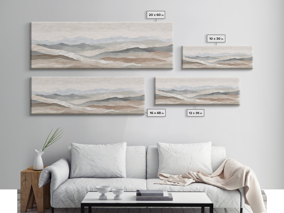 Sunlit Rolling Hills Framed Canvas Print, Above Sofa Art, Wall Art Print, Living Room Decor, Fine Art, Statement, Modern Art, ASA-3x1-81