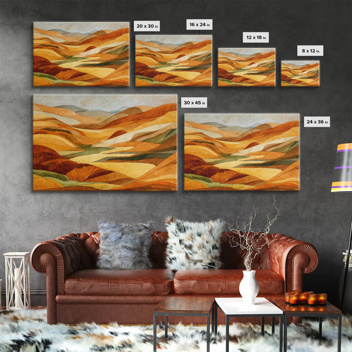Quiet City Skyline Reduced to Elegant Shapes Canvas Print, Above Sofa Art, Living Room Decor, Abstract Art, Statement, ASA-3x2-26