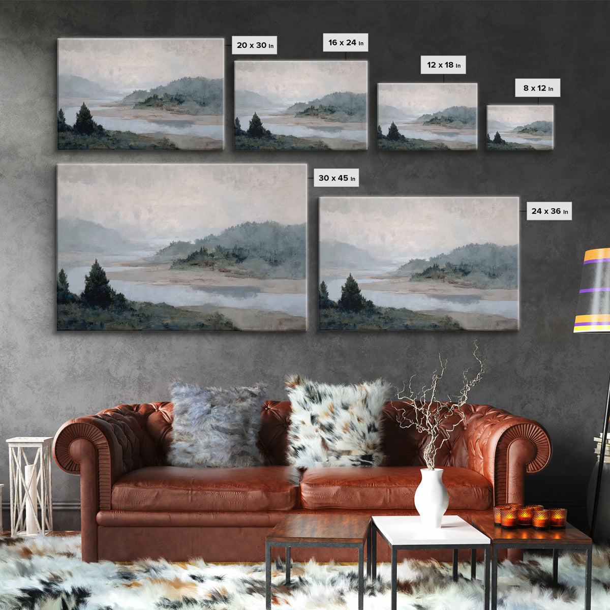 Abstract River Bends Canvas Print, Above Sofa Art, Living Room Decor, Abstract Art, Statement, Wall Art Print, ASA-3x2-3
