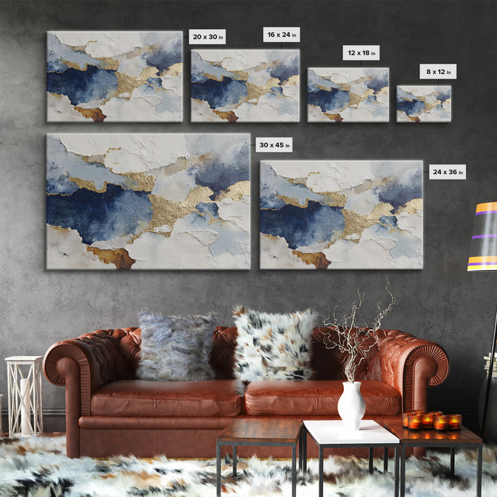 Textured Plaster Abstract Framed Canvas Print, Above Sofa Art, Set of 3 Prints, Living Room Decor, Abstract Art, Statement, ASA-3x2-39