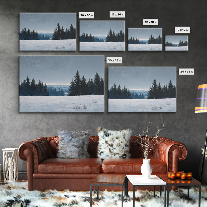 Modern Scandinavian Forest Canvas Print, Above Sofa Art, Canvas Print, Living Room Decor, Statement, Botanical Wall Art, ASA-3x2-43