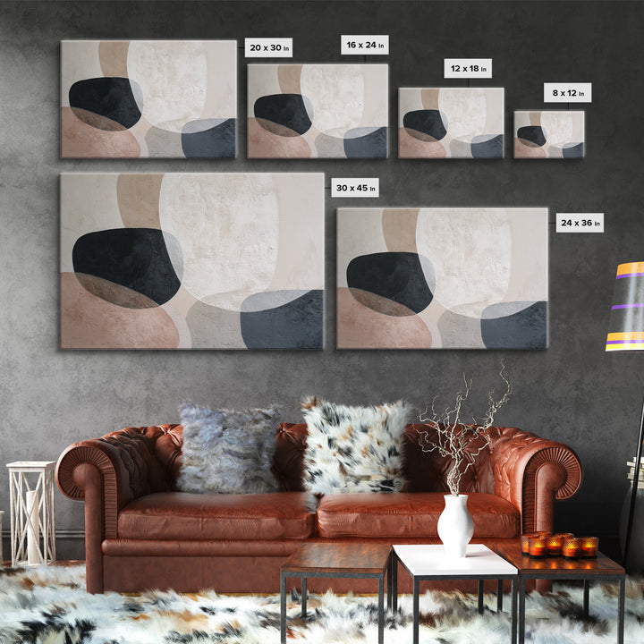 Large Modern Organic Shapes Canvas Print, Above Sofa Art, Frame Tv Art, Living Room Decor, Statement, Coastal Wall Art, ASA-3x2-54