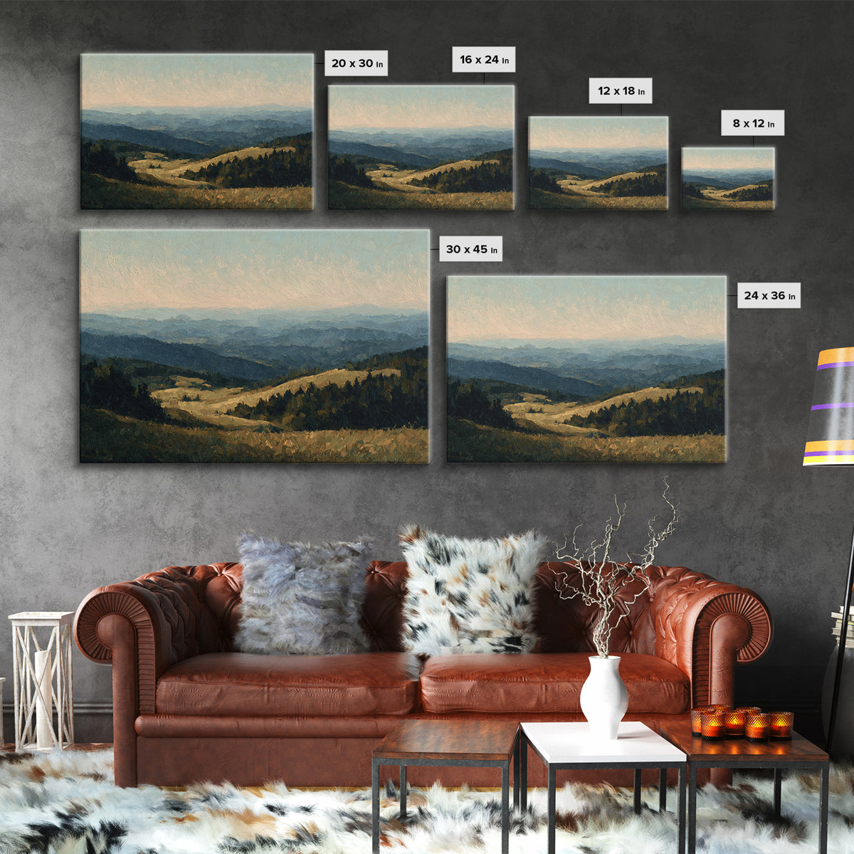 Wide Olive and Beige Meadow Panorama Canvas Print, Above Sofa Art, Textured Wall Art, Living Room Decor, Fine Art, Statement, ASA-3x2-62