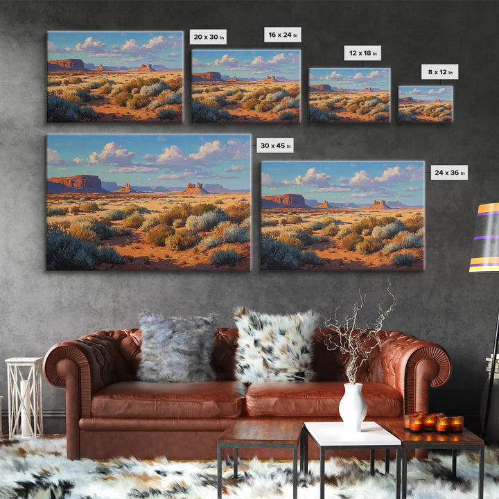 Desert Mesa Panorama Canvas Print, Above Sofa Art, Coastal Wall Art, Living Room Decor, Fine Art, Statement, Statement Artwork, ASA-3x2-72