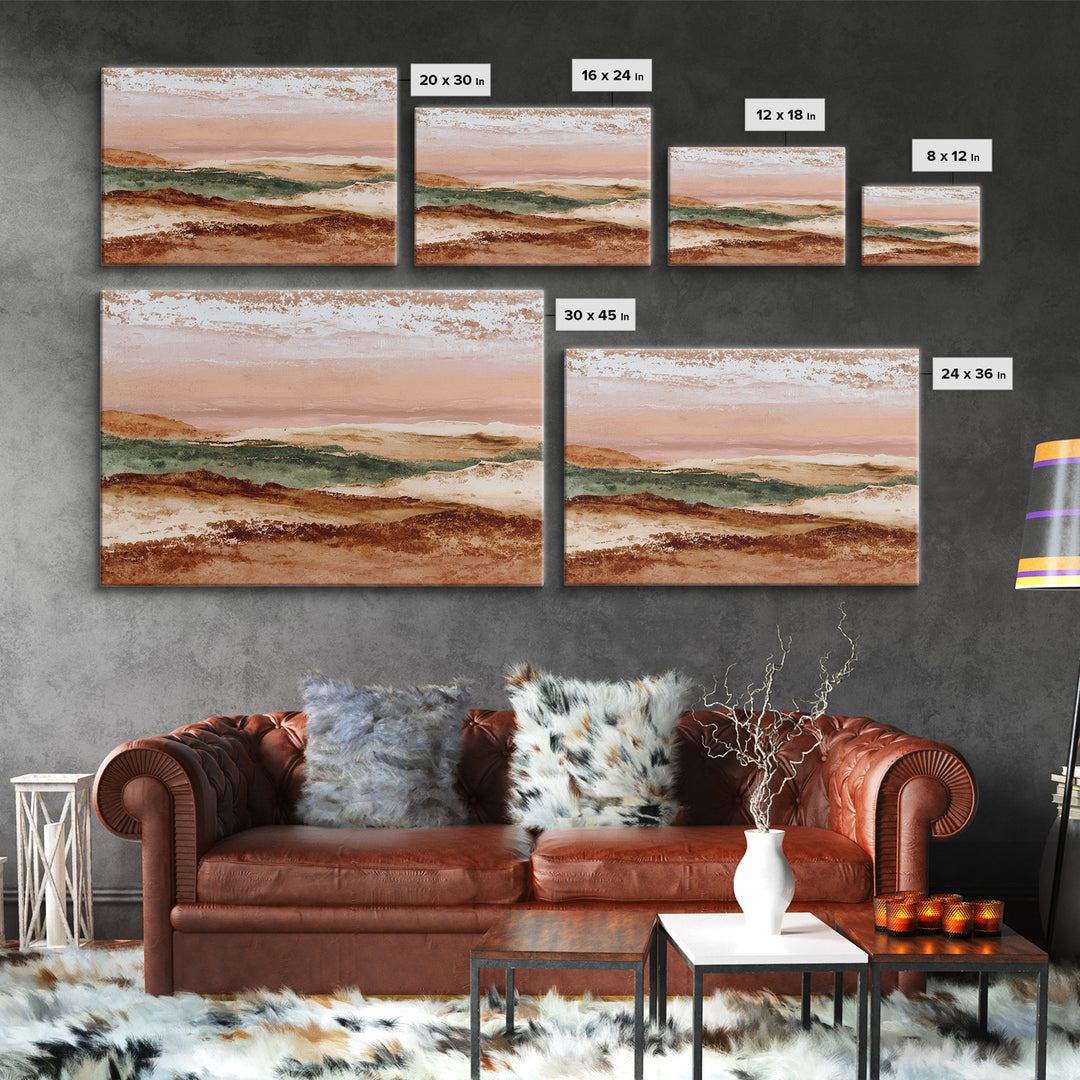 Abstract Canyon Landscape Canvas Print, Above Sofa Art, Neutral Decor, Living Room Decor, Oil Painting, Statement, Wall Art, ASA-3x2-83