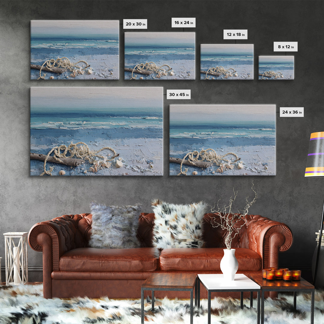Moody Seascape at Twilight Canvas Print, Above Sofa Art, Modern Art, Living Room Decor, Fine Art, Statement, Art Print, ASA-3x2-88