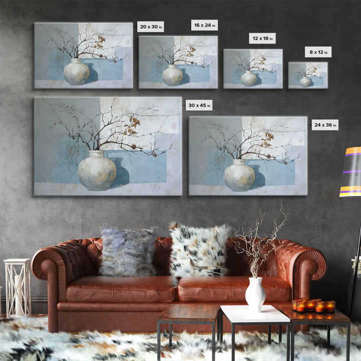 Large Neutral Still Life Framed Canvas Print, Above Sofa Art, Oversized Wall Art, Living Room Decor, Fine Art, Statement, ASA-3x2-90