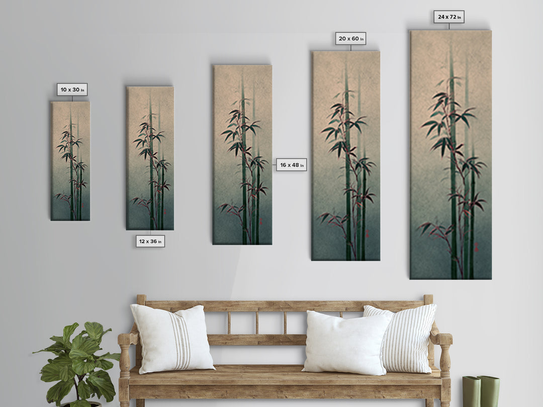 Minimal Bamboo Stalks Canvas Print, Asian Inspired Art, Printable Art, Living Room Decor, Fine Art, Harmony, Neutral Wall Art, ASI-1x3-56