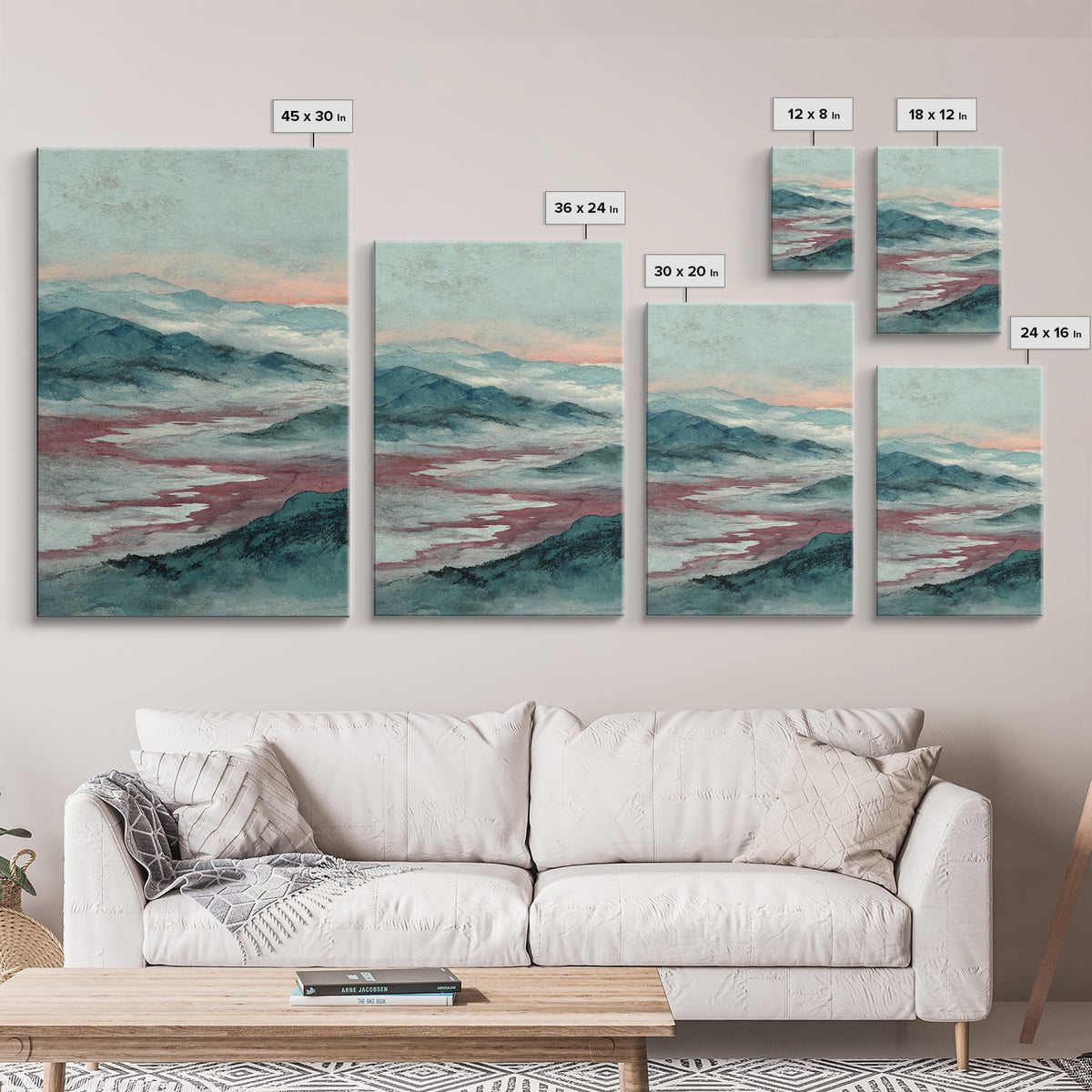 Japanese Ink Landscape Framed Canvas Print, Asian Inspired Art, Wall Art, Living Room Decor, Fine Art, Harmony, Bird Art, ASI-2x3-60