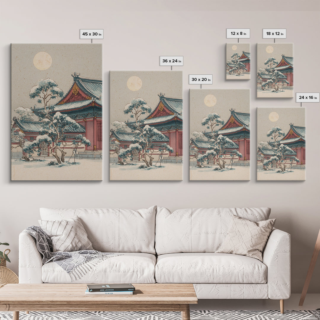 Temple Roof Detail Canvas Print, Asian Inspired Art, Aesthetic Wall Art, Living Room Decor, Fine Art, Harmony, Boho Decor, ASI-2x3-7