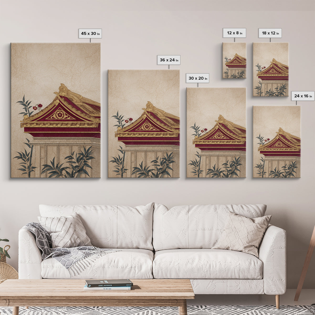 Temple Roof Detail Canvas Print, Asian Inspired Art, Poster, Living Room Decor, Harmony, Japandi Wall Art, Farmhouse Wall Art, ASI-2x3-79