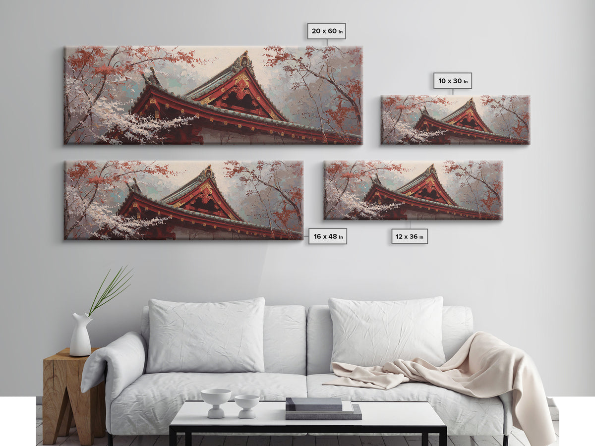 Temple Roof Detail Canvas Print, Asian Inspired Art, Fine Art Print, Living Room Decor, Fine Art, Harmony, Poster, Wall Decor, ASI-3x1-39