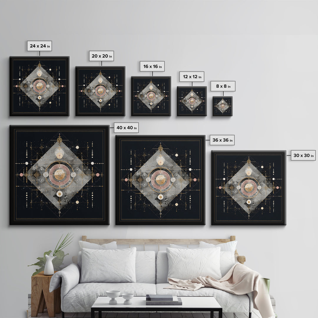 Birth Chart Geometry Canvas Print, Astrology Art, Astrology Wall Art, Living Room Decor, Abstract Art, Zodiac, Contemporary Art, AST-1x1-55