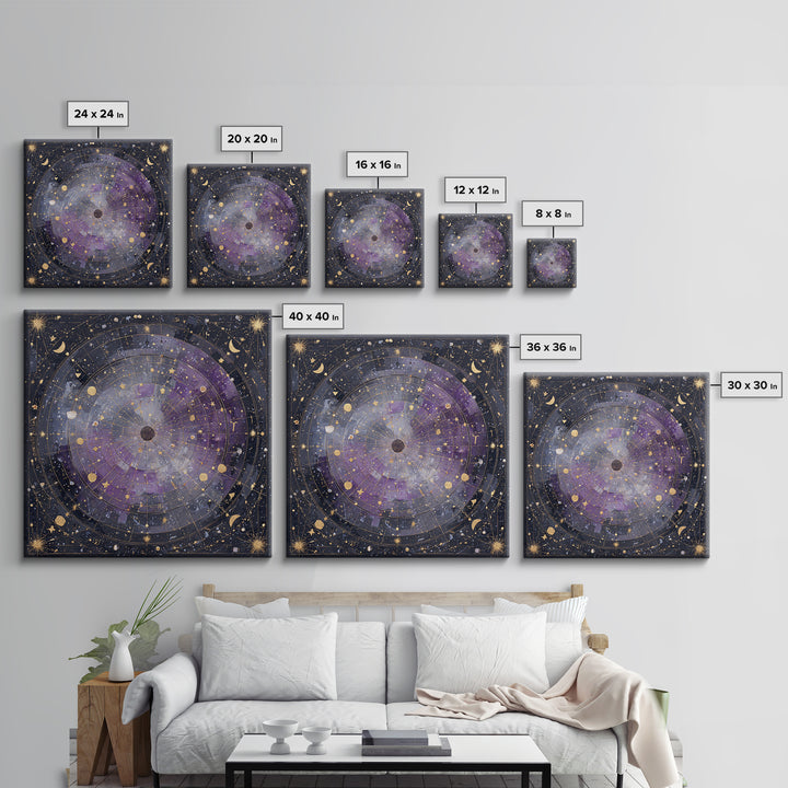 Scorpio Formed from Stars and Jeweled Shadows Canvas Print, Astrology Art, Statement Artwork, Living Room Decor, Oil Painting, AST-1x1-82