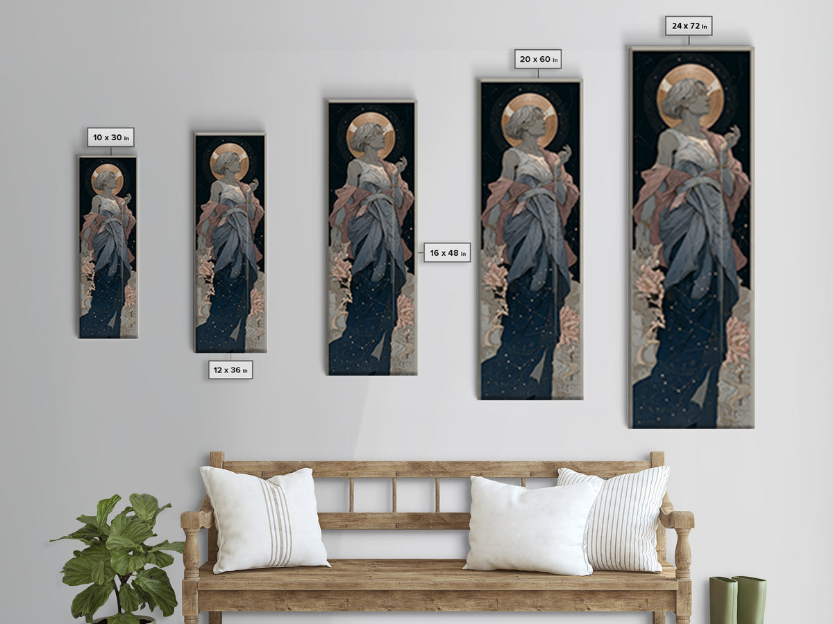 Water Bearer Figure Pouring a River of Canvas Print, Astrology Art, Astrology Gifts, Living Room Decor, Oil Painting, Zodiac, AST-1x3-27