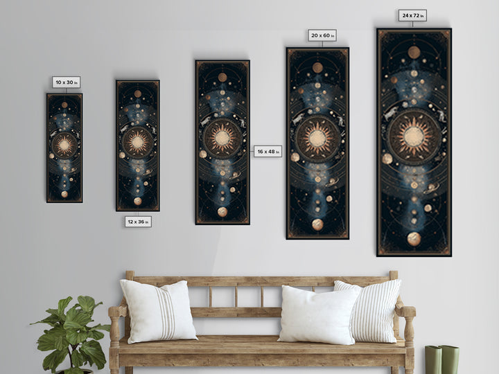 Twelve Zodiac Animals Arranged Canvas Print, Astrology Art, Cat Art, Living Room Decor, Fine Art, Zodiac, Zodiac Wall Art, AST-1x3-40