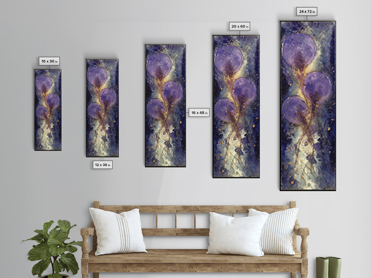 Celestial Twins Surrounded by Mirrored Moons Framed Canvas Print, Astrology Art, Wall Art, Living Room Decor, Oil Painting, AST-1x3-45