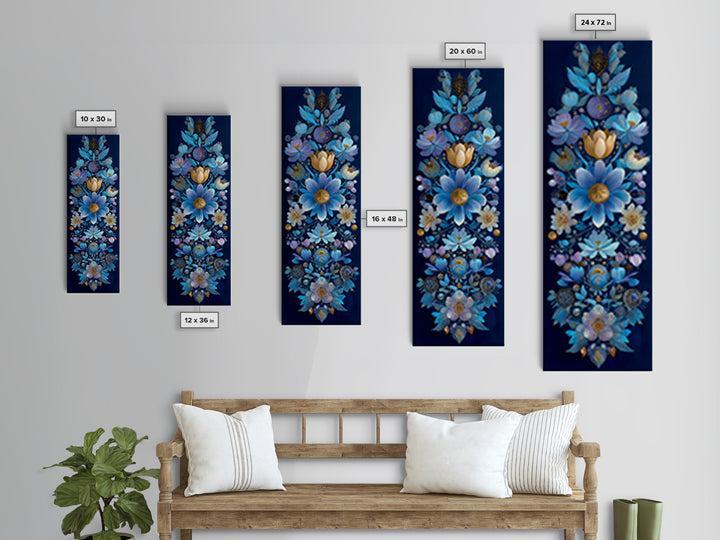 Astrological Botanical Wreath Framed Canvas Print, Astrology Art, Astronomy Art, Living Room Decor, Watercolor Art, Zodiac, AST-1x3-47